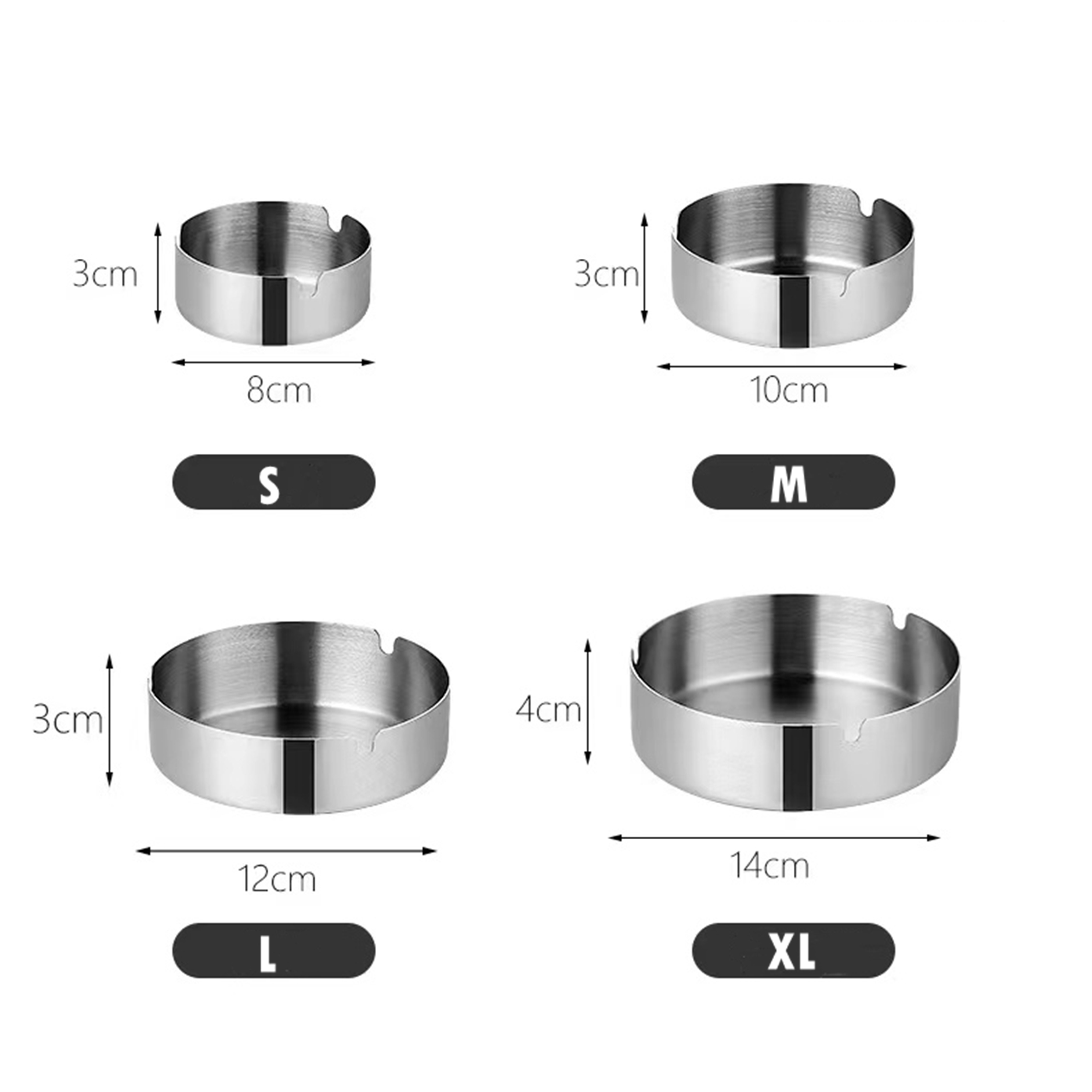 Stainless Steel Ashtray Item No#31086 - Image 2