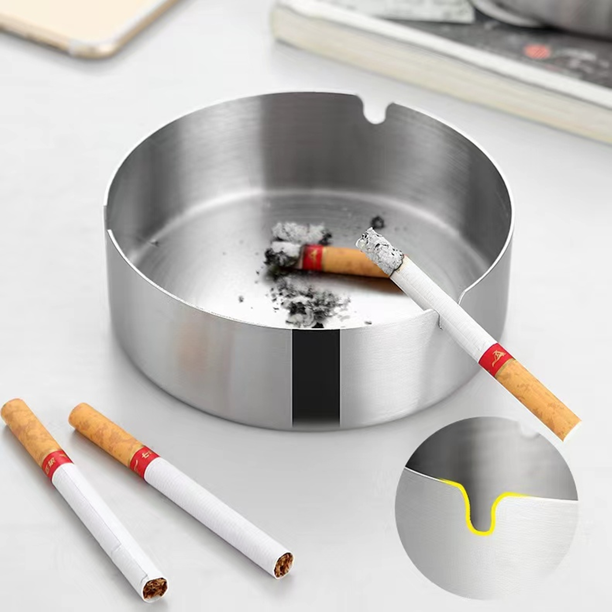 Stainless Steel Ashtray Item No#31086 - Image 3