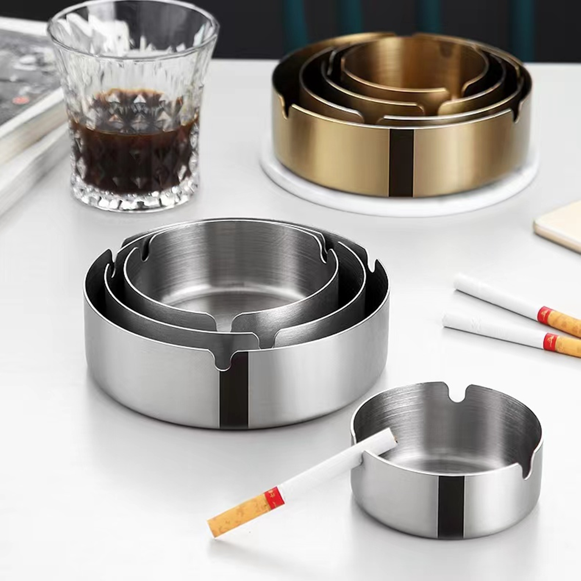 Stainless Steel Ashtray Item No#31086 - Image 5