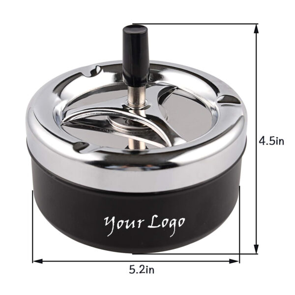Round Push Down Cigarette Ashtray Item No#31089 - Image 2