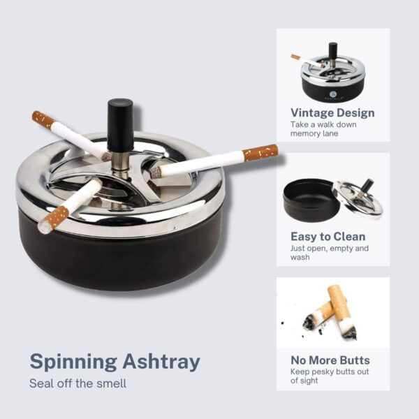 Round Push Down Cigarette Ashtray Item No#31089 - Image 3