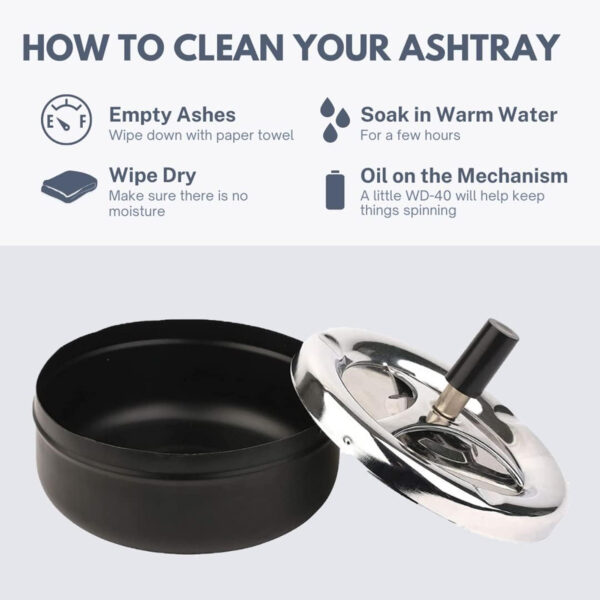 Round Push Down Cigarette Ashtray Item No#31089 - Image 4