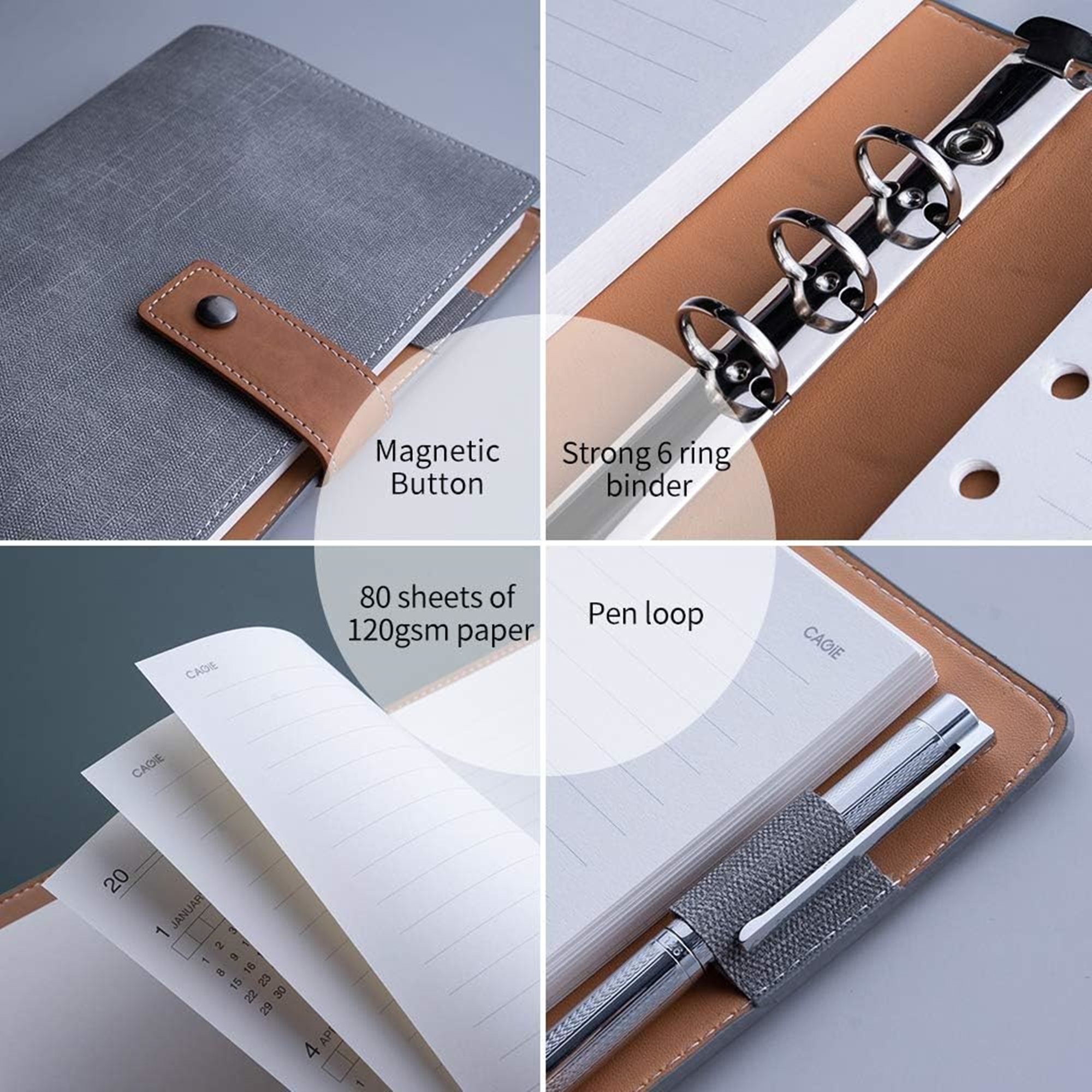 A5 Refillable Faux Leather Traveler Notebook Item No#31108 - Image 3