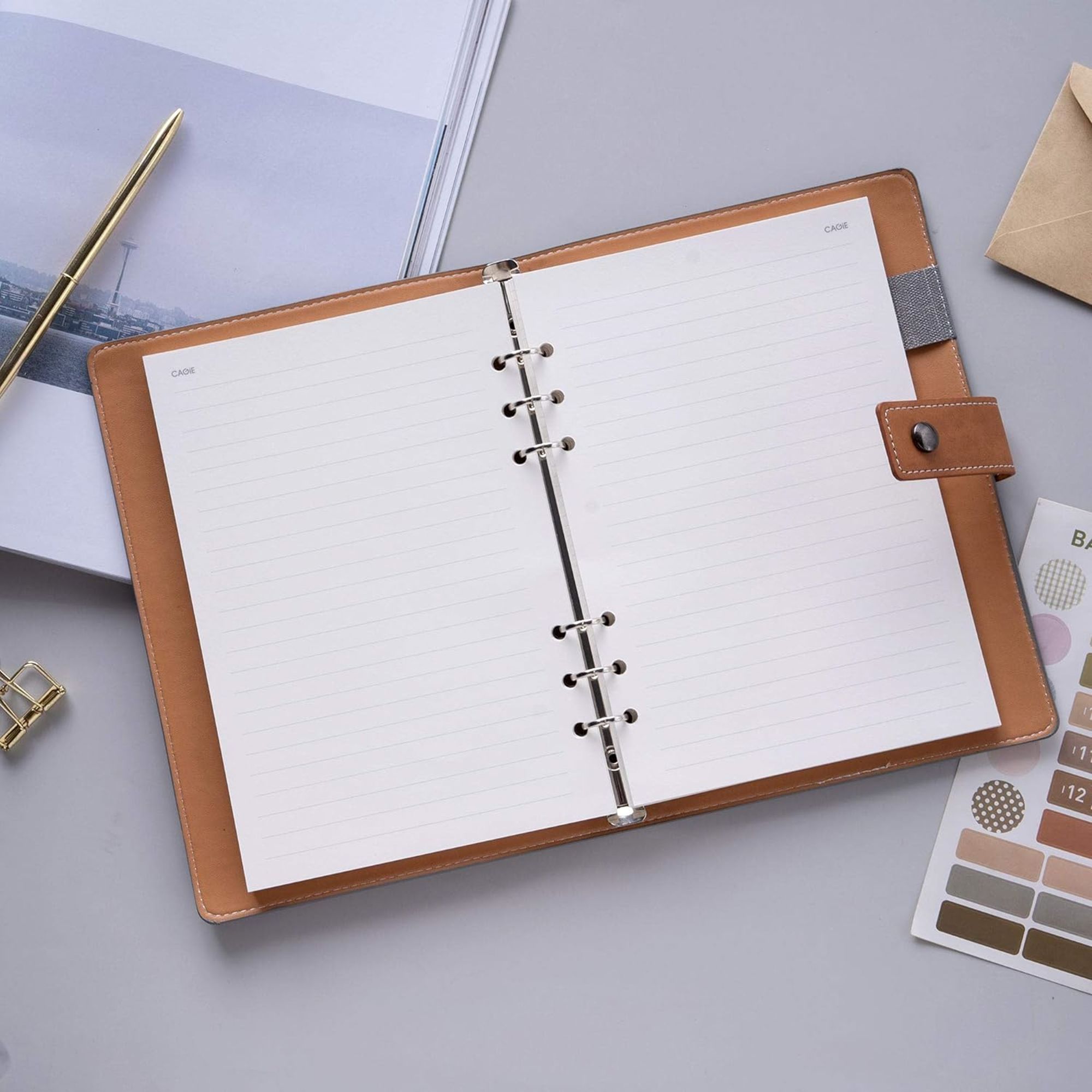 A5 Refillable Faux Leather Traveler Notebook Item No#31108 - Image 4