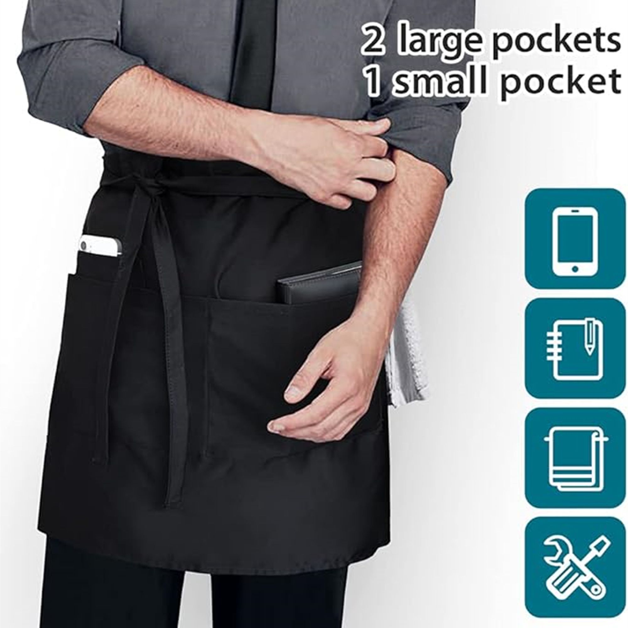 Server Apron With 3 Pockets Item No#31134 - Image 3