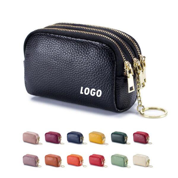 Leather Coin Purse With Key Ring Item No#31166