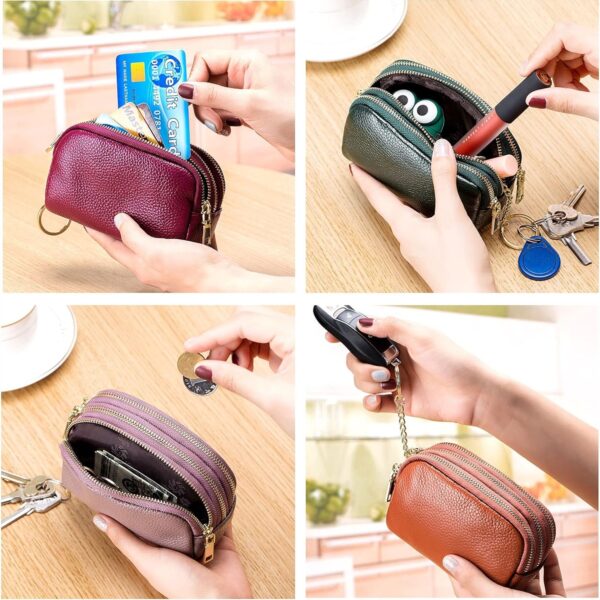 Leather Coin Purse With Key Ring Item No#31166 - Image 5