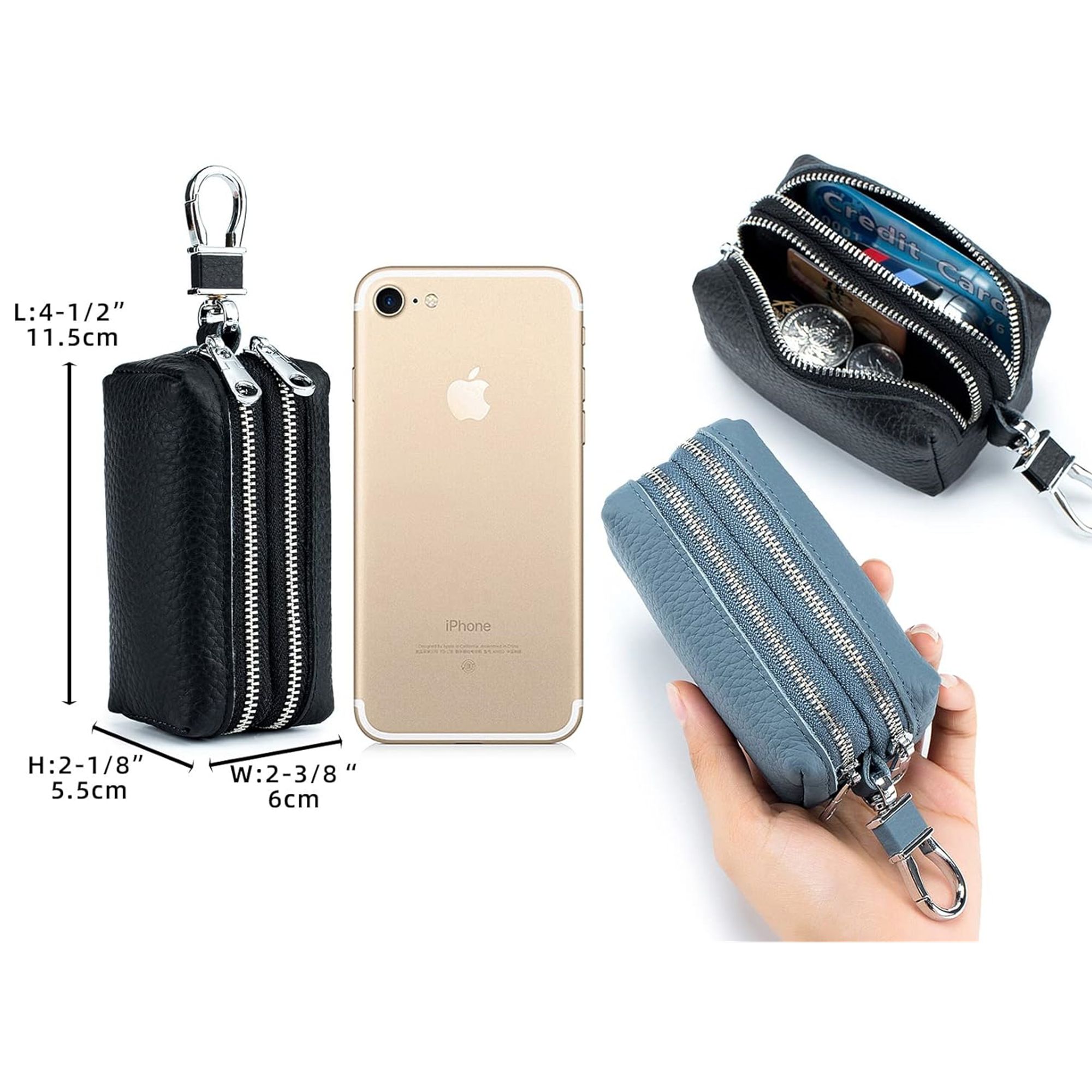 Unisex Double Zipper Keychain Wallet Item No#31174 - Image 2