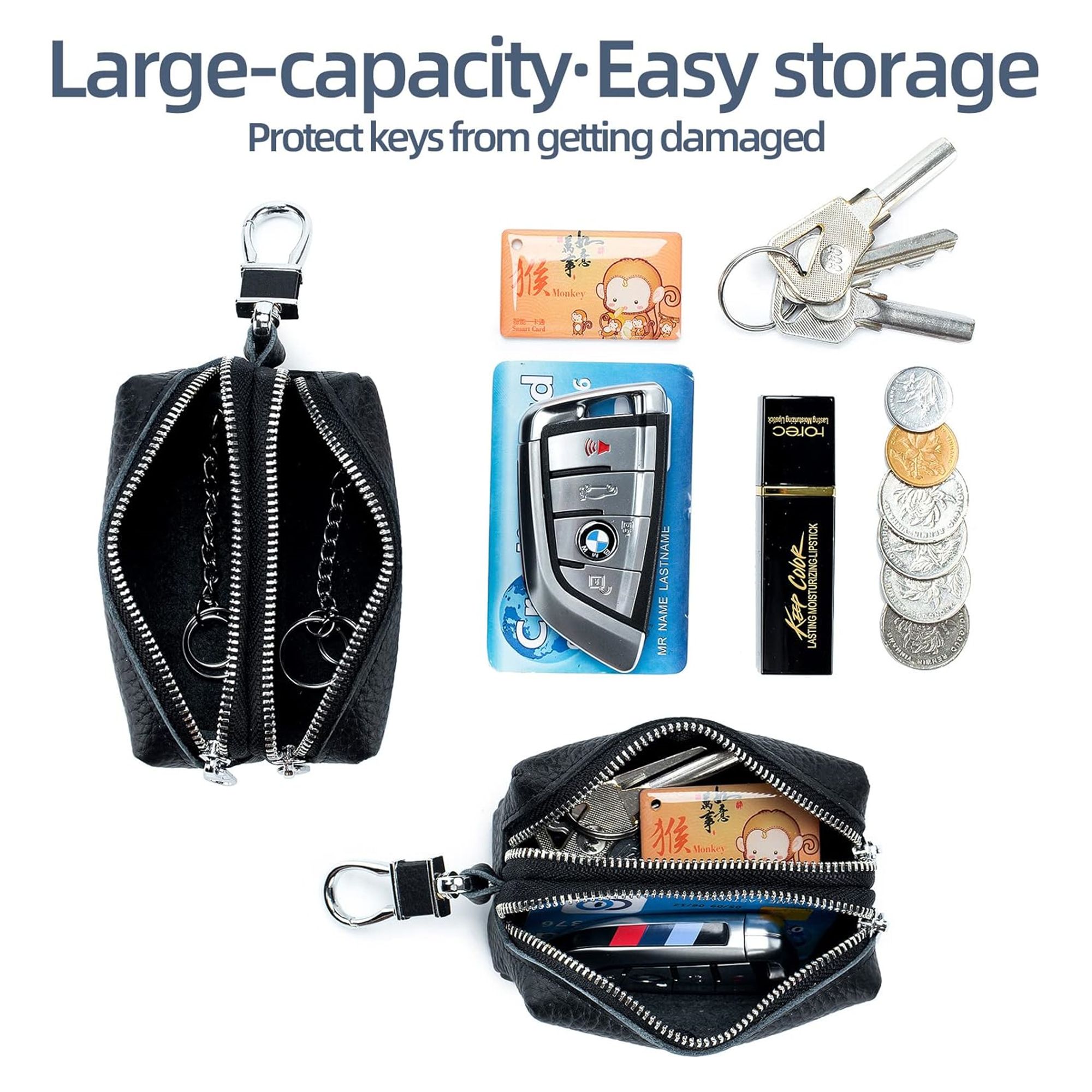 Unisex Double Zipper Keychain Wallet Item No#31174 - Image 5