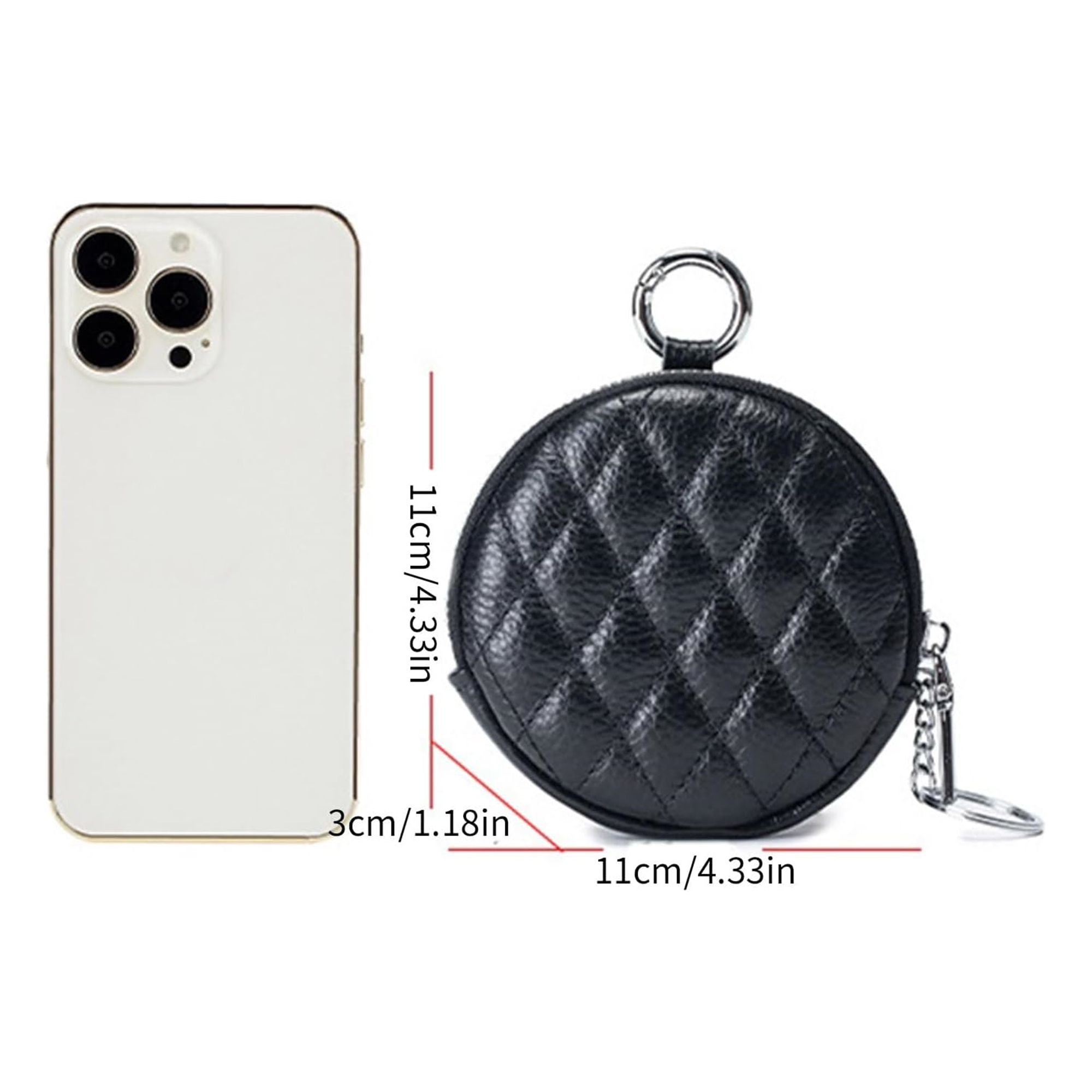 Round Coin Purse With Keychain Item No#31175 - Image 2