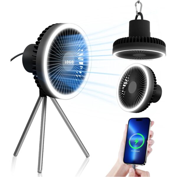 Camping Fan With Led Lantern Item No#31185