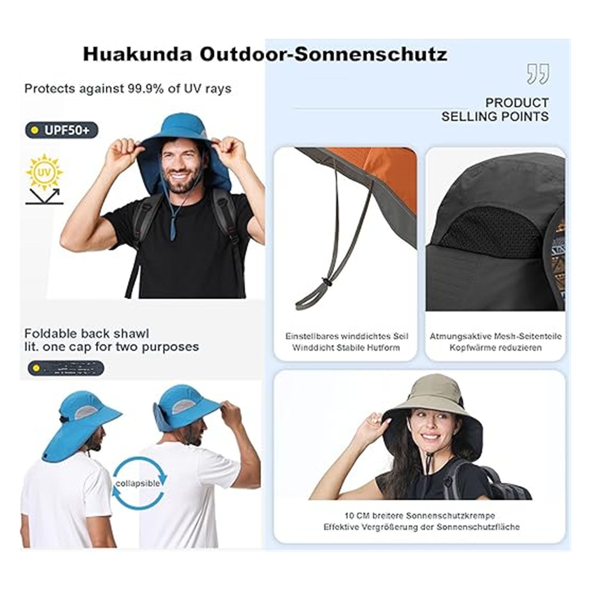 Uv Sun Hat With Neck Flap Item No#31189 - Image 3