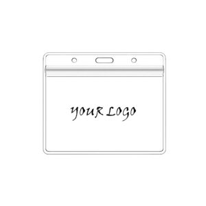 Clear Plastic Horizontal Name Id Card Holder Item No#31198