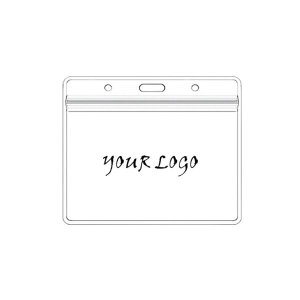 Clear Plastic Horizontal Name Id Card Holder Item No#31198