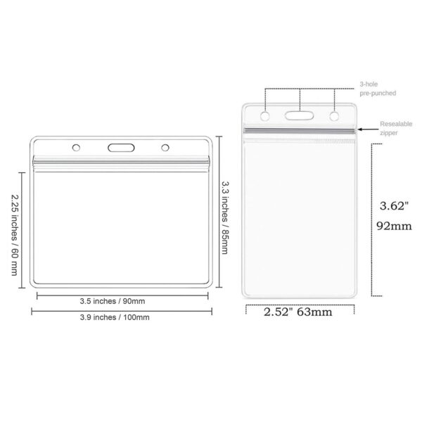 Clear Plastic Vertical Name Id Card Holder Item No#31199 - Image 2