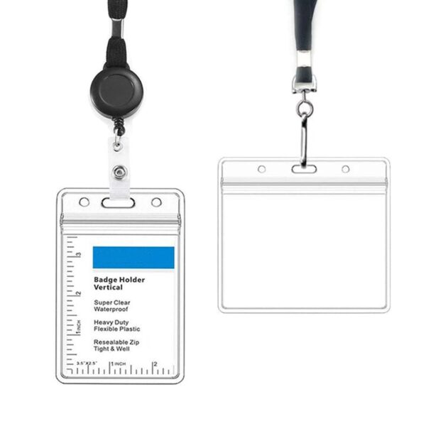 Clear Plastic Vertical Name Id Card Holder Item No#31199 - Image 3