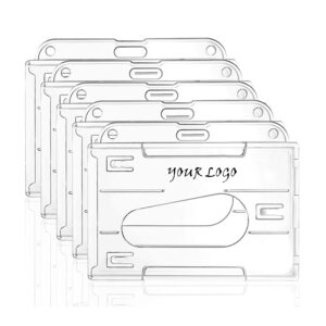 Clear Horizontal Badge Holder With Thumb Slot Item No#31201