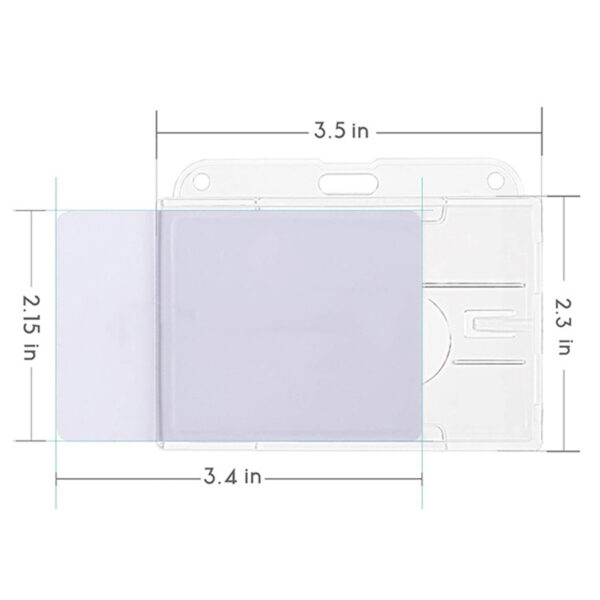 Clear Horizontal Badge Holder With Thumb Slot Item No#31201 - Image 2
