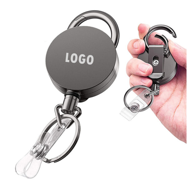 Round Retractable Badge Holders With Belt Clip Item No#31202