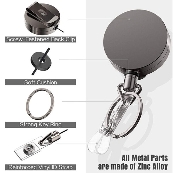 Round Retractable Badge Holders With Belt Clip Item No#31202 - Image 3