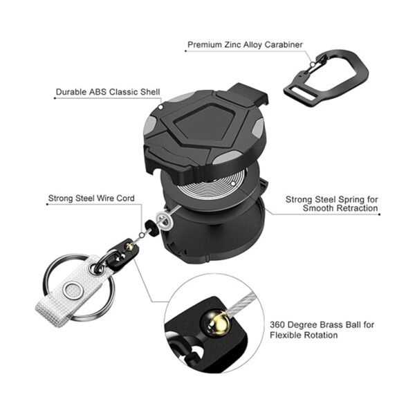 Retractable Badge Reel With Key Ring Item No#31203 - Image 3
