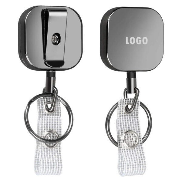 Square Retractable Badge Holders With Belt Clip Item No#31206
