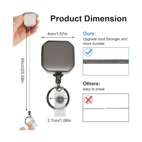 Square Retractable Badge Holders With Belt Clip Item No#31206 - Image 2