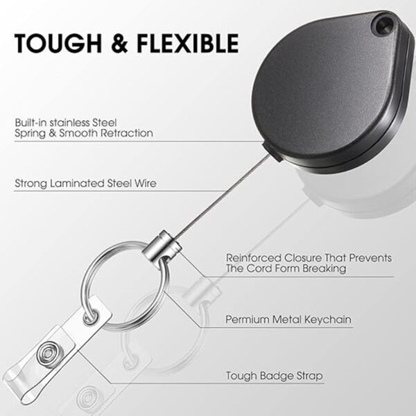 Retractable Badge Holder Reel And Keychain Item No#31208 - Image 3
