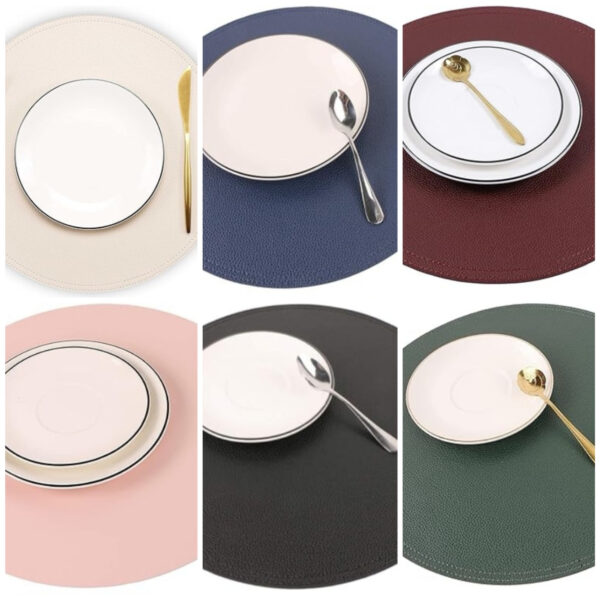 Round Pu Leather Placemat Item No#31218 - Image 2