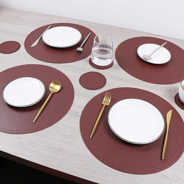 Round Pu Leather Placemat Item No#31218 - Image 6