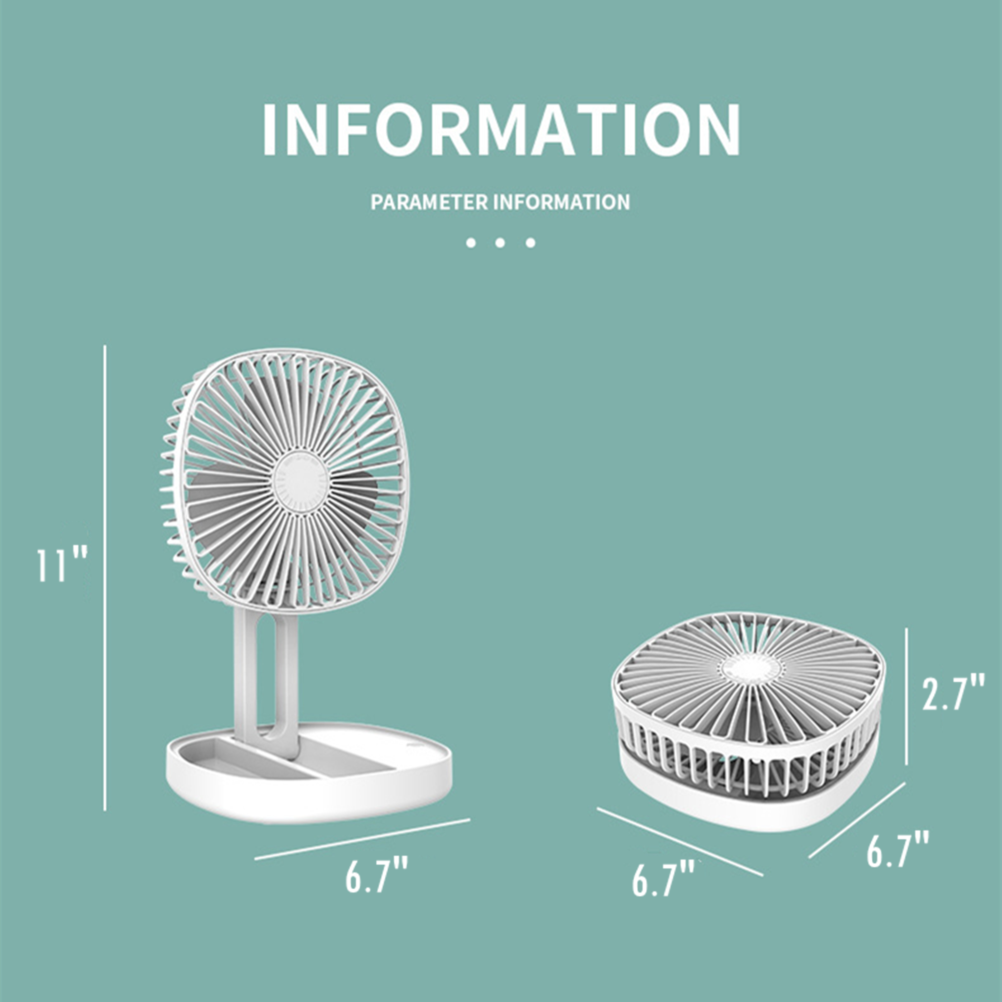 Battery Operated Folding Desk Fan Item No#31224 - Image 3
