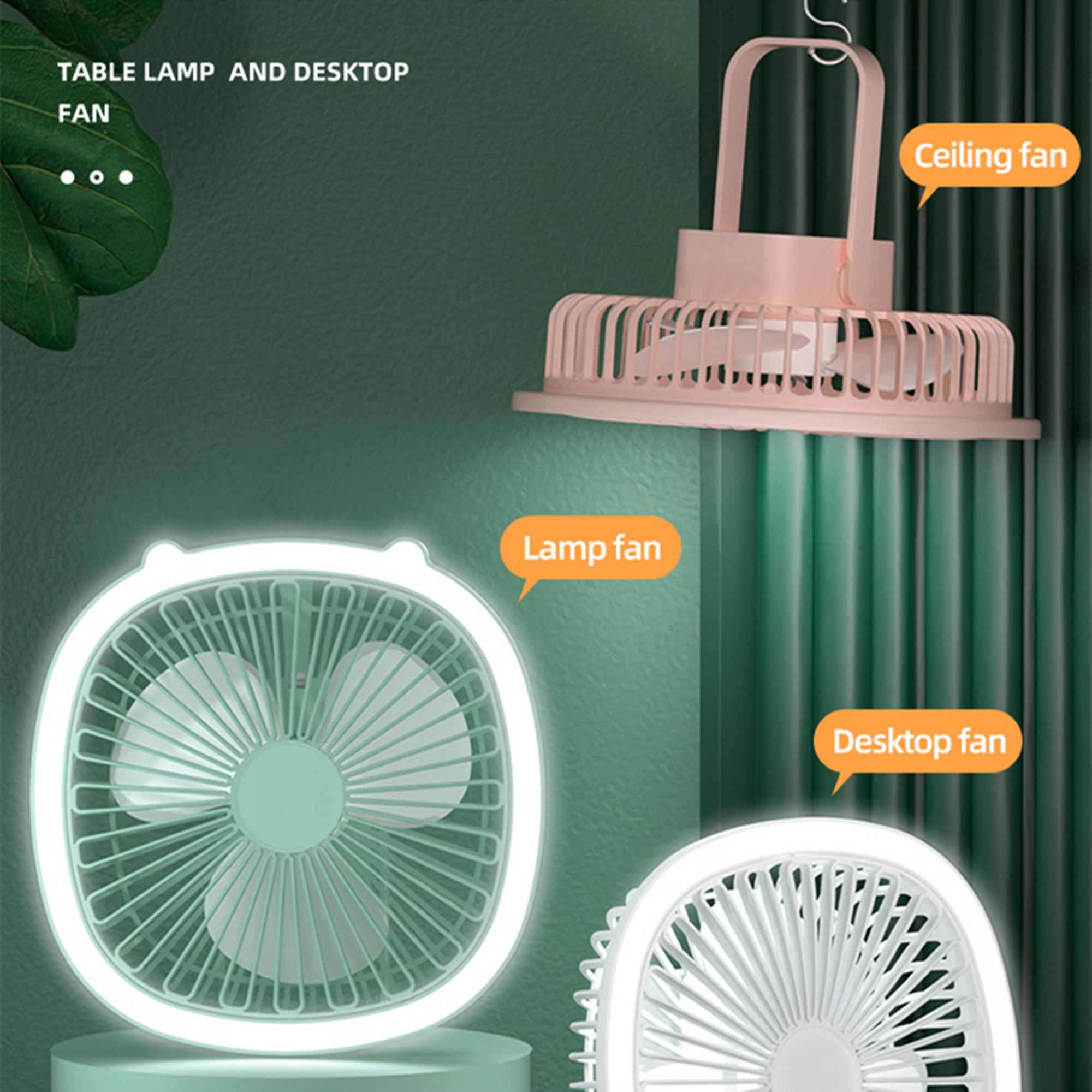 Rechargeable Small Ceiling Fan With Light Item No#31225 - Image 3