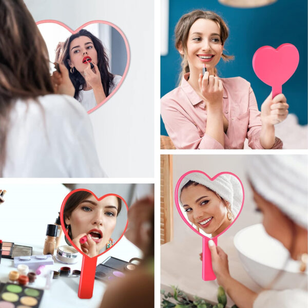 Heart-Shaped Travel Handheld Mirror Item No#31230 - Image 4
