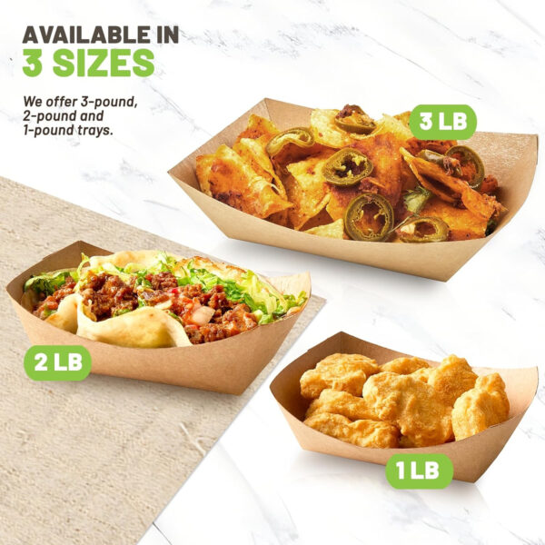Disposable Kraft Paper Food Boat Tray Item No#31248 - Image 3