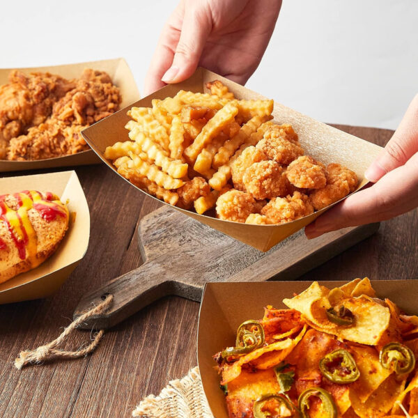 Disposable Kraft Paper Food Boat Tray Item No#31248 - Image 4