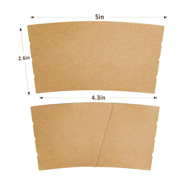 100Pcs 10-20Oz Kraft Paper Coffee Cup Sleeves Item No#31253 - Image 2
