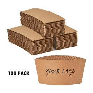100Pcs 8 Oz Kraft Paper Coffee Cup Sleeves Item No#31254