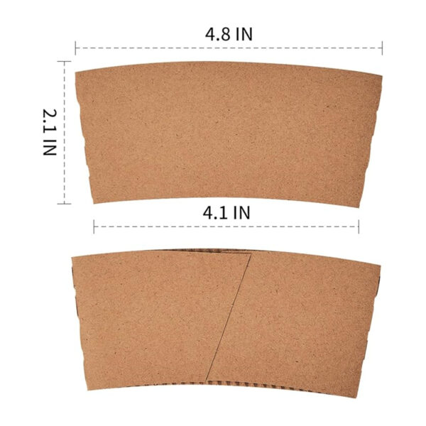 100Pcs 8 Oz Kraft Paper Coffee Cup Sleeves Item No#31254 - Image 2