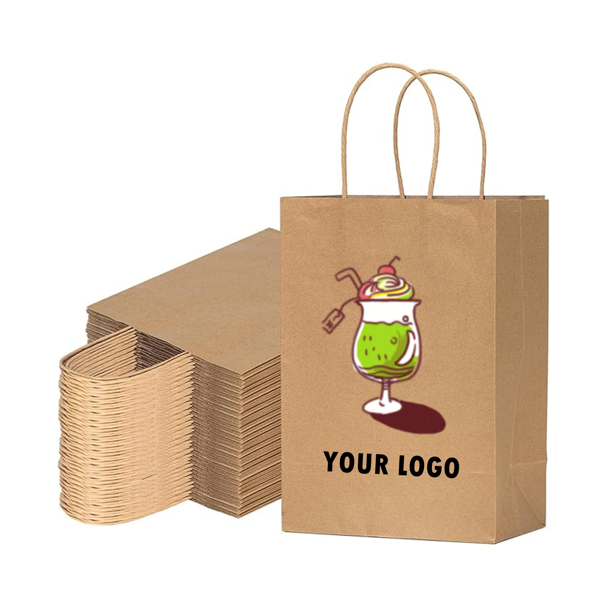 Small Brown Paper Bags With Handles Item No#31256