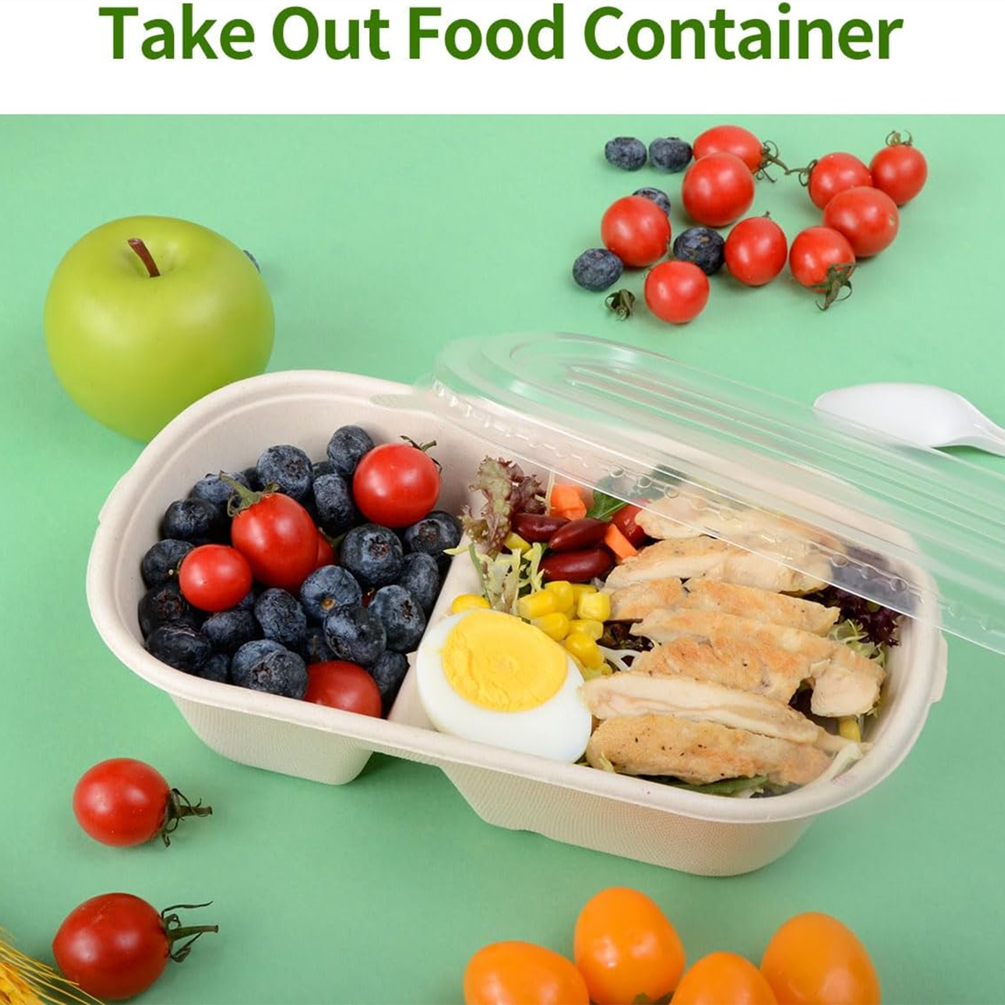 32 Oz Large 2 Compartment Paper Bowls With Lids Item No#31258 - Image 4