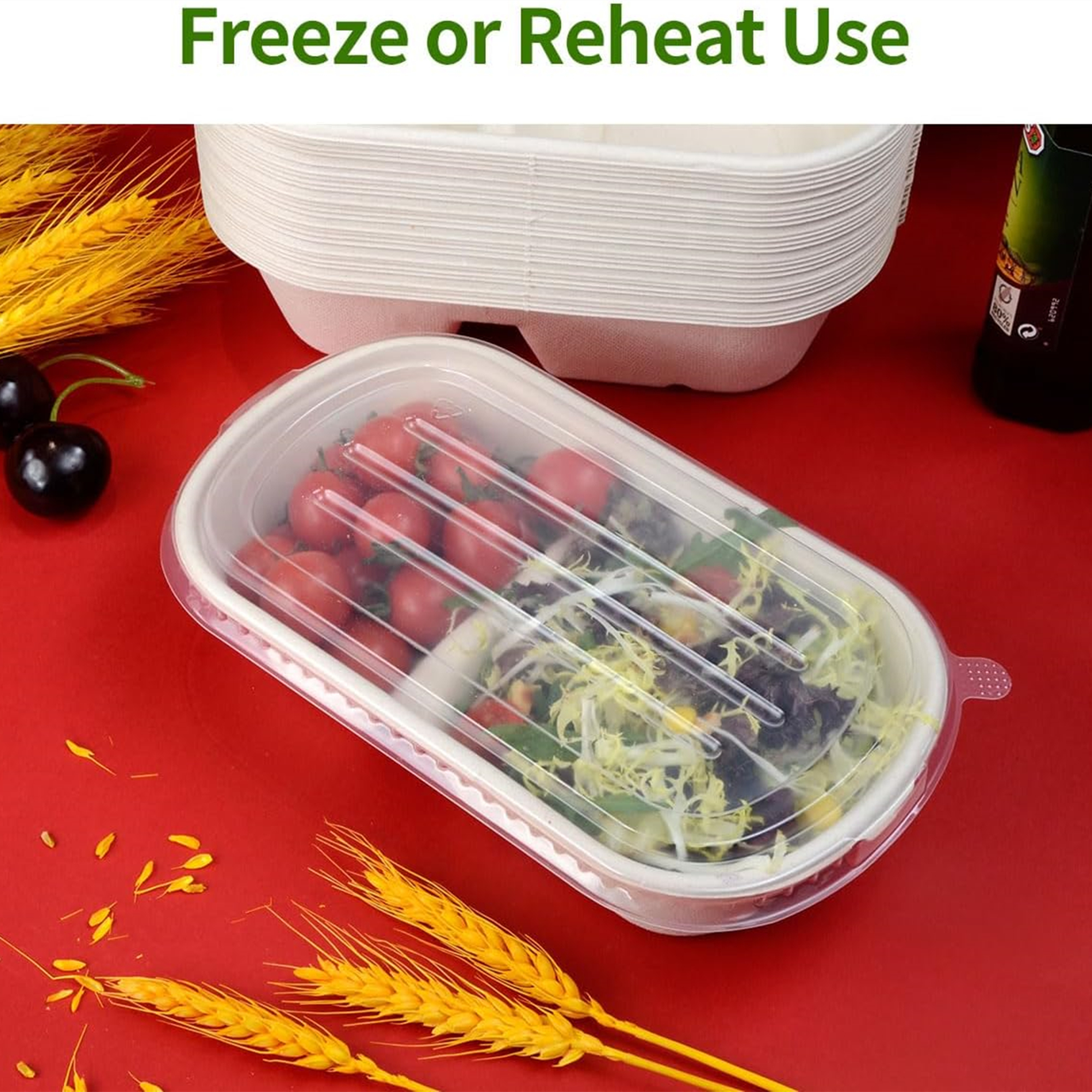 32 Oz Large 2 Compartment Paper Bowls With Lids Item No#31258 - Image 5