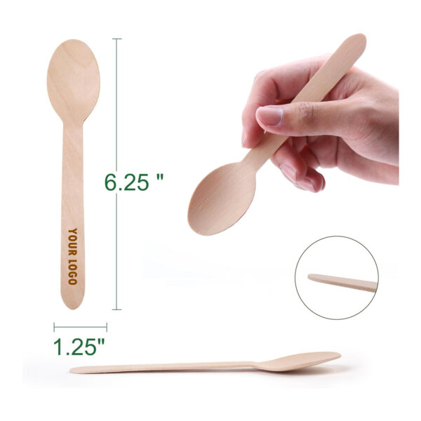 Disposable Wooden Spoons -Pack Of 100 Item No#31265 - Image 2