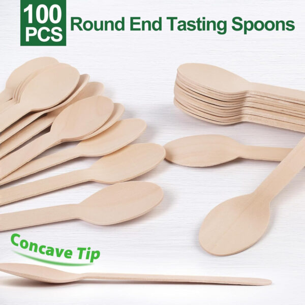 Disposable Wooden Spoons -Pack Of 100 Item No#31265 - Image 3