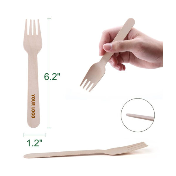 Disposable Wooden Forks -Pack Of 100 Item No#31266 - Image 2