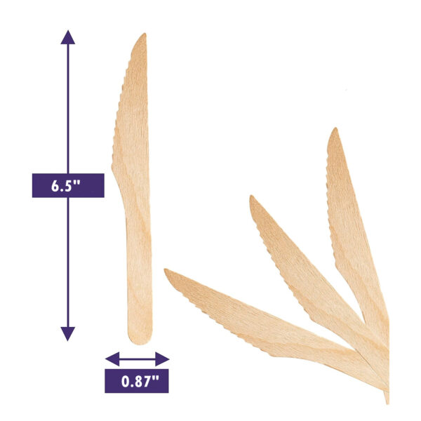 Disposable Wooden Knifes -Pack Of 100 Item No#31267 - Image 2