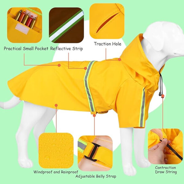 Adjustable Large Dog Raincoat Item No#31275 - Image 2