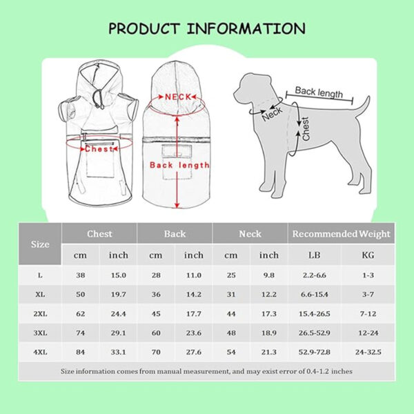 Adjustable Large Dog Raincoat Item No#31275 - Image 5