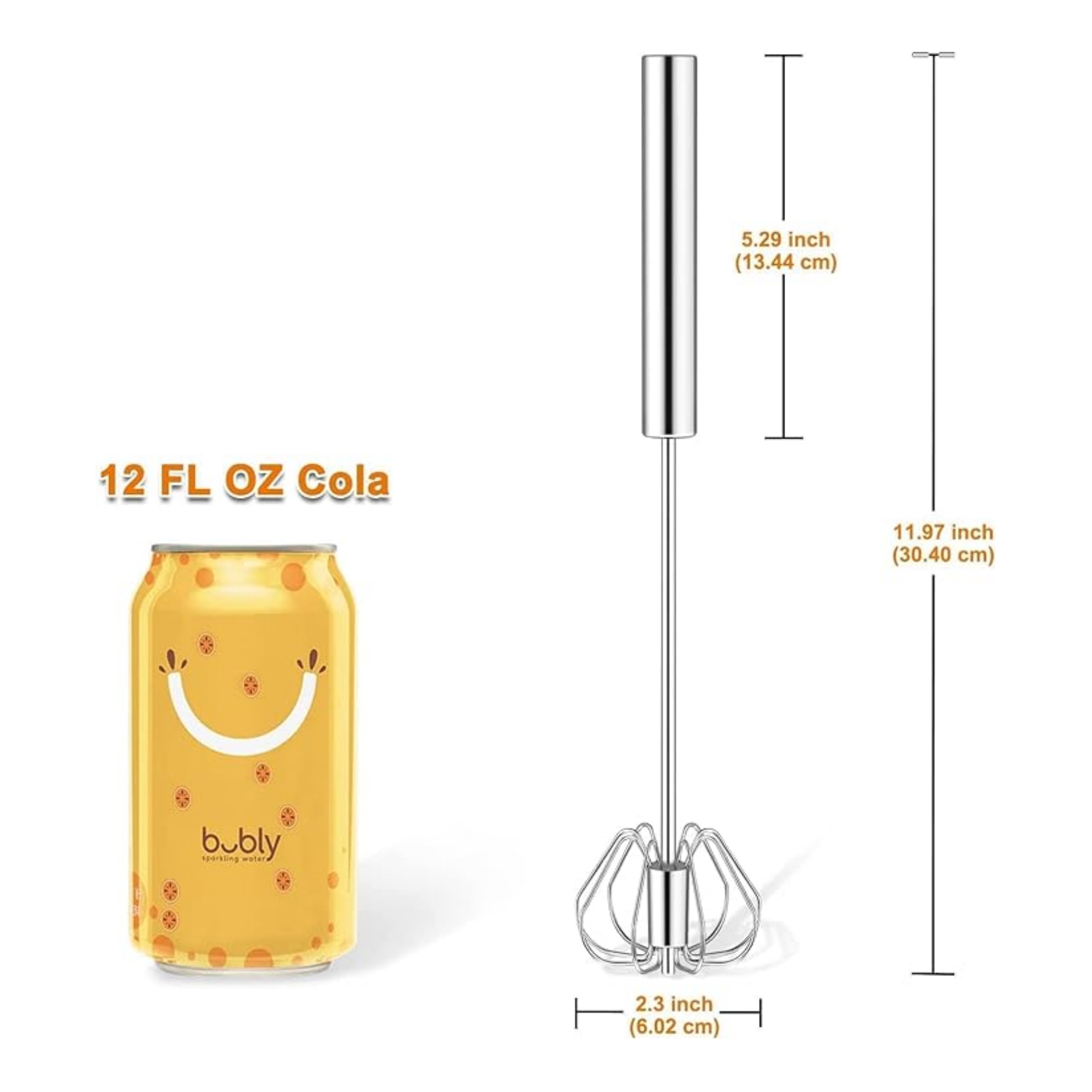 12" Hand Push Rotary Whisk Item No#31339 - Image 3