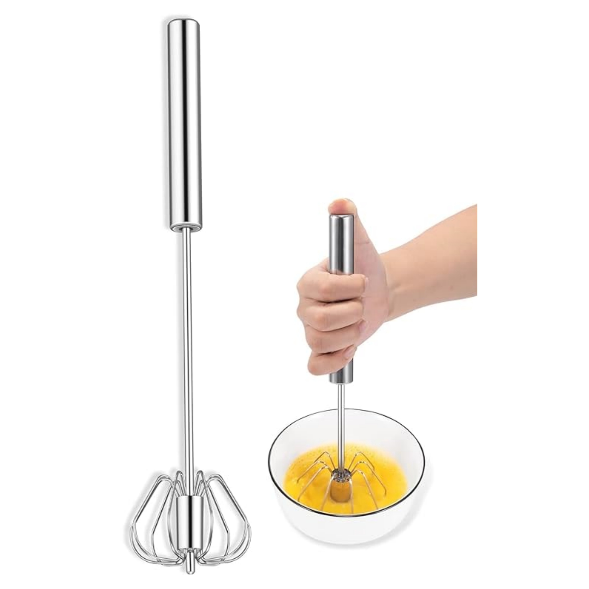 12" Hand Push Rotary Whisk Item No#31339 - Image 2