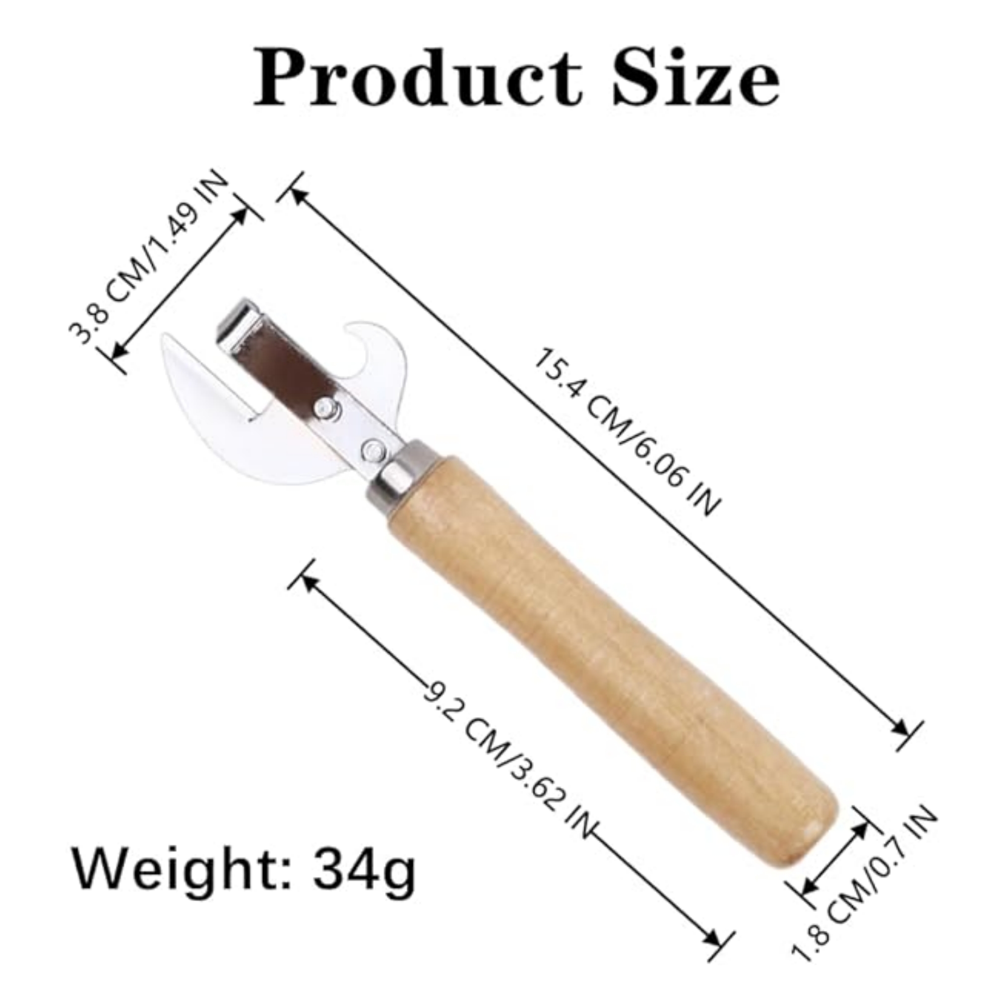 Wooden Handle Can Opener Item No#31355 - Image 3